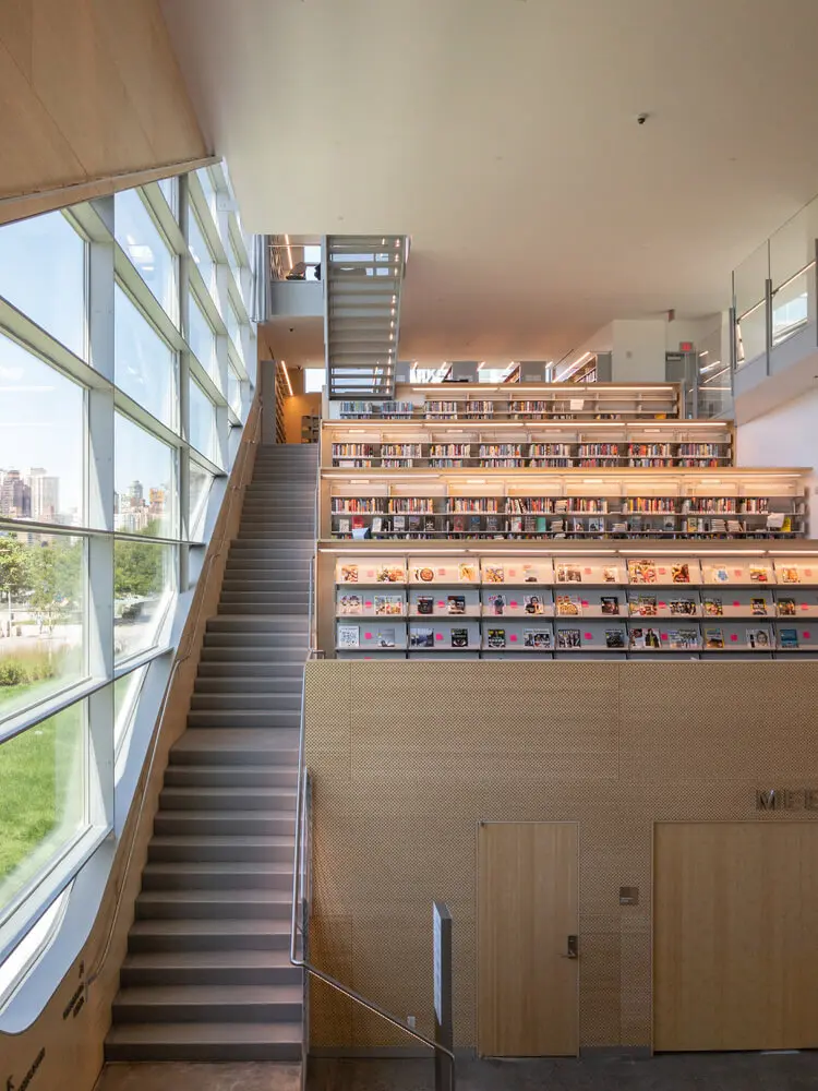 Hunters Point Library: a trendy rectangular-block 