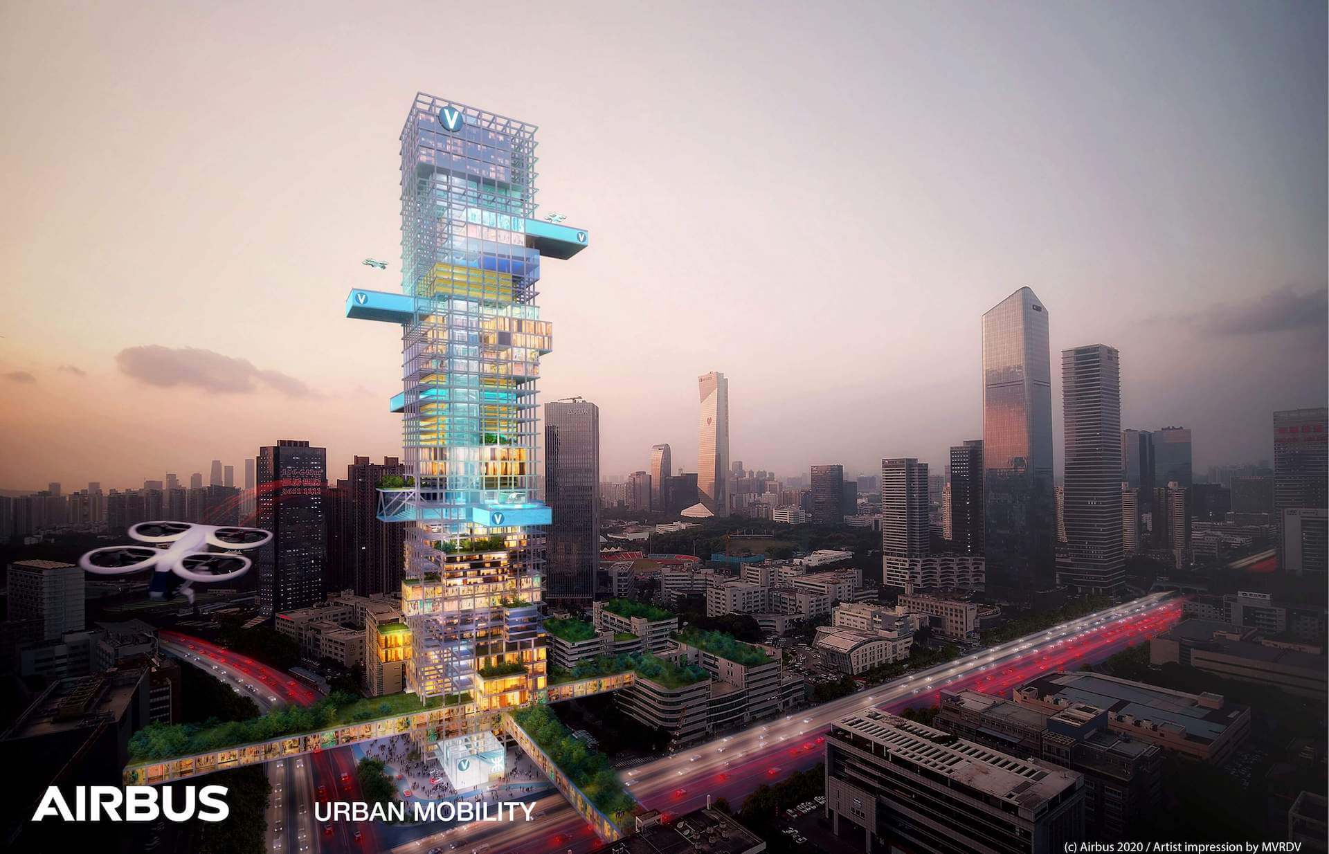 MVRDV and Airbus - AAUM Vertipad Shenzhen - The future of Urban Air Mobility