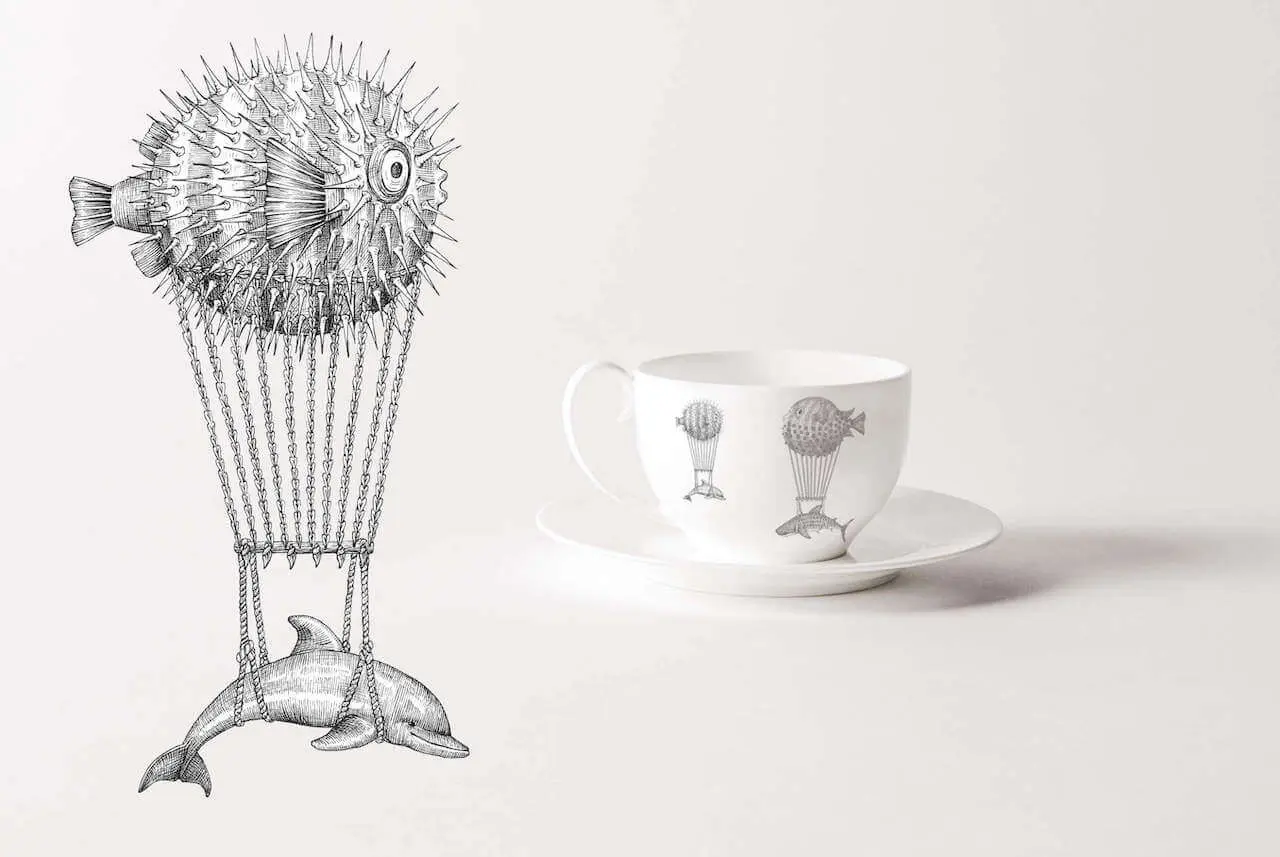 Aquatic Creatures - tea mug