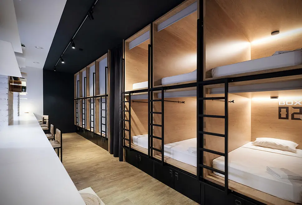 inbox capsule hotel by da architects - architecture design 8