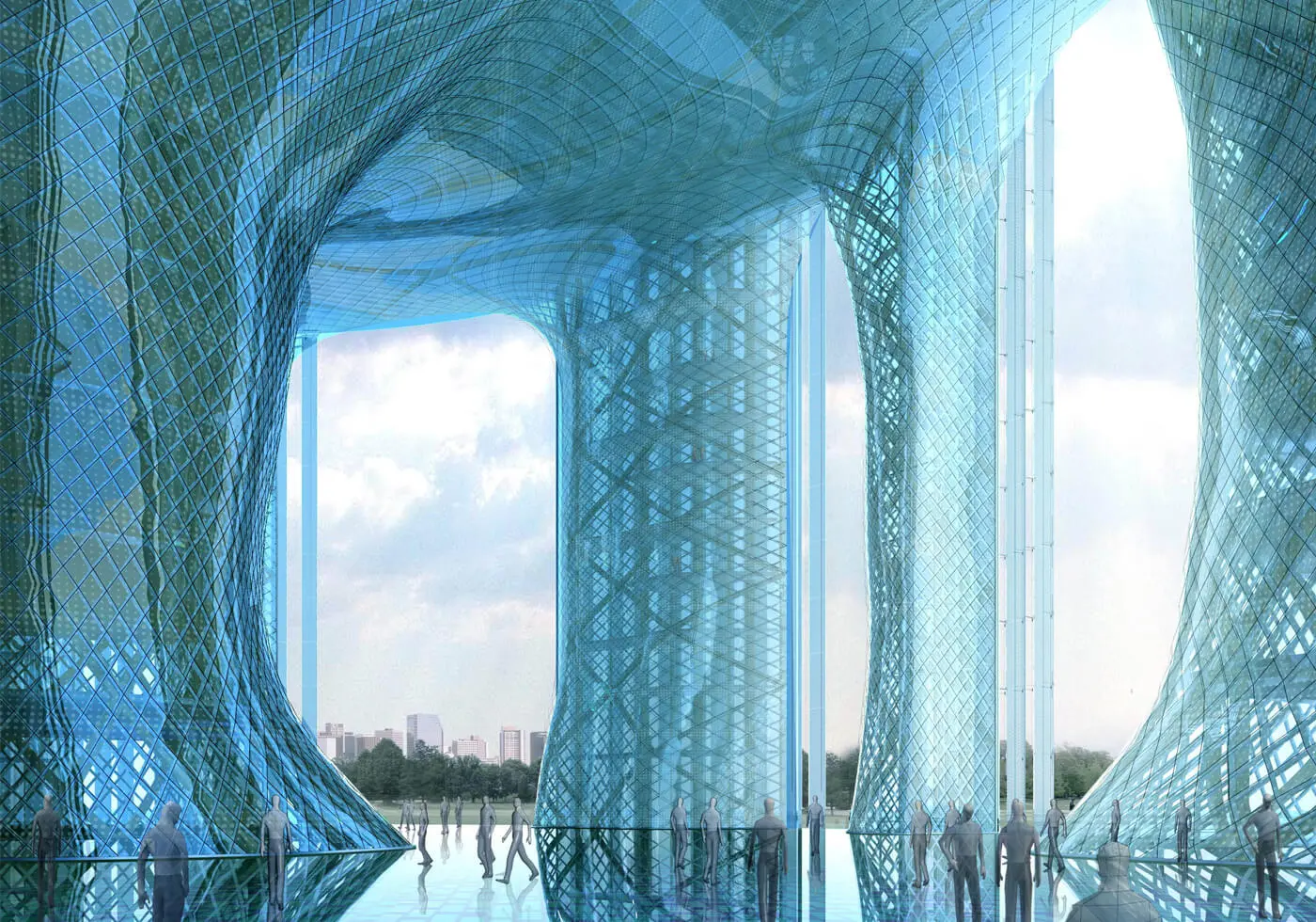 Origin Architect's design proposal with vast semi-covered space
