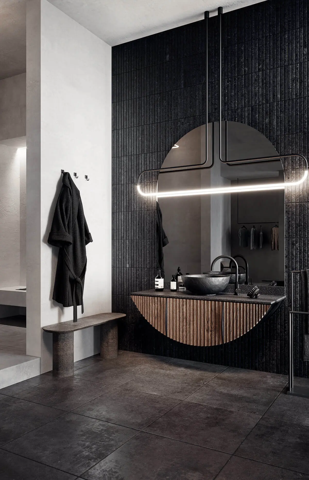 Silence - bathroom material juxtaposition by Roman Protopopov