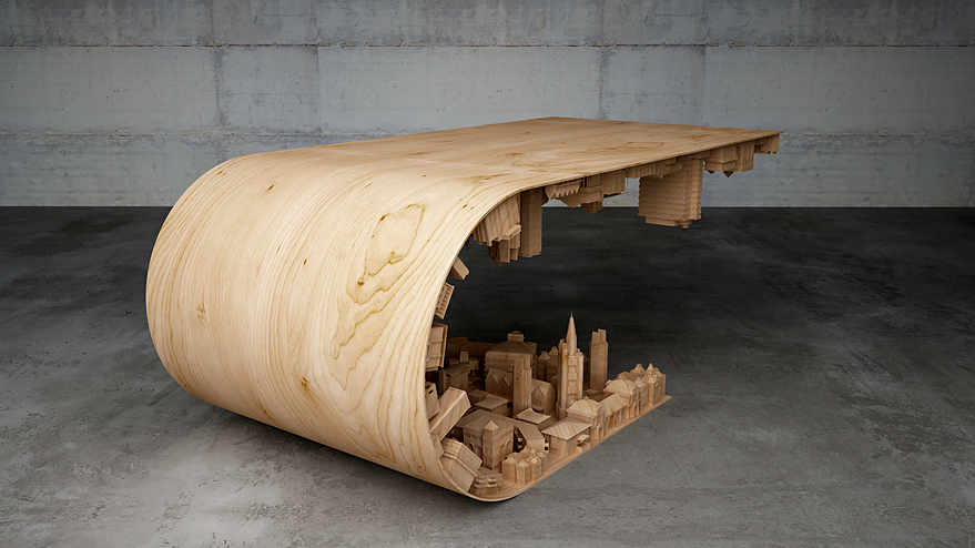 Wave City Table by Stelios Mousarris - furniture design - 3D printing