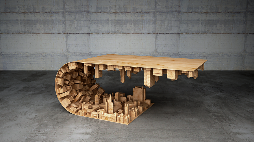 Wave City Table by Stelios Mousarris - furniture design - 3D printing