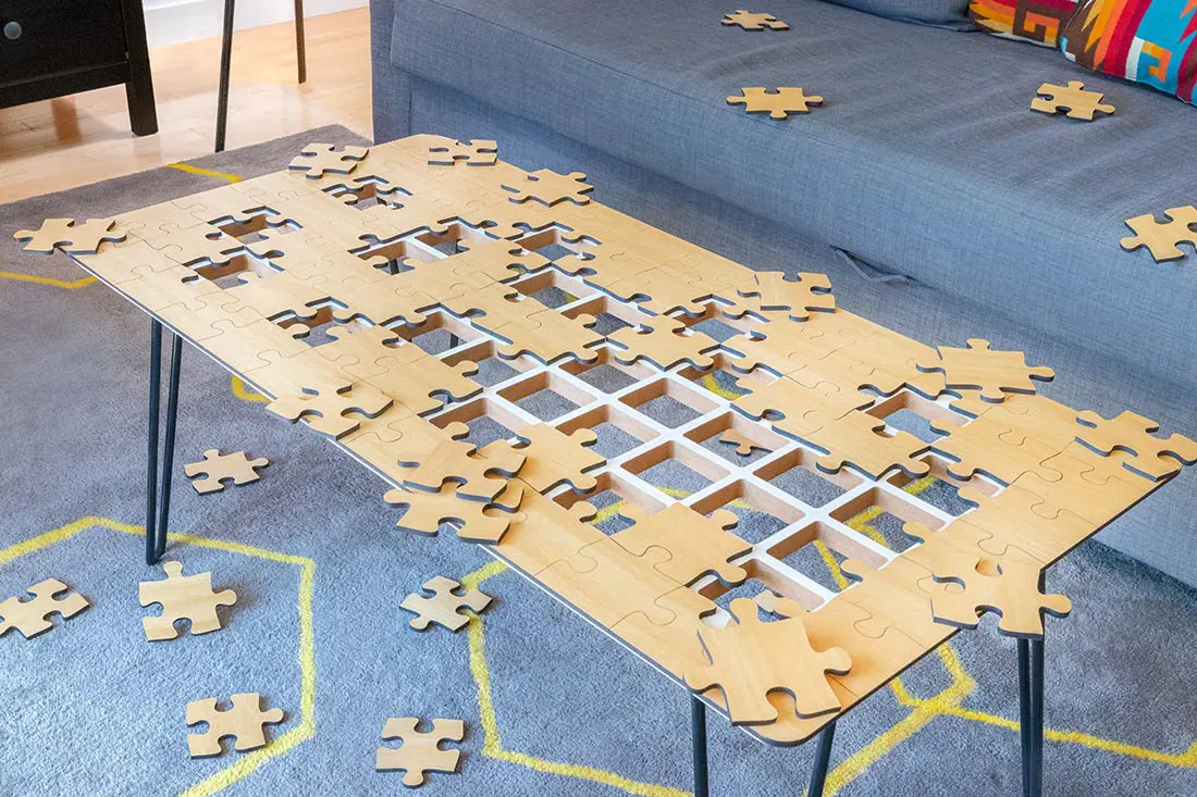 Jigsaw Puzzle Coffee Table by Unnecessary Invention 