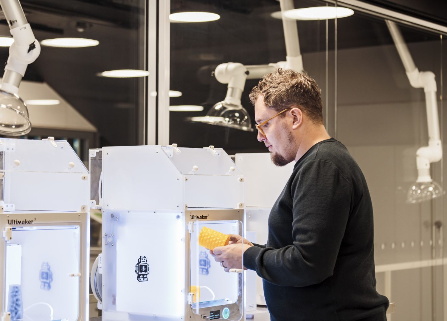 Oodi 3D printers ph Tuomas Uusheimo courtesy Helsinki Partners - Chief Design Officer (for a city vs a company)
