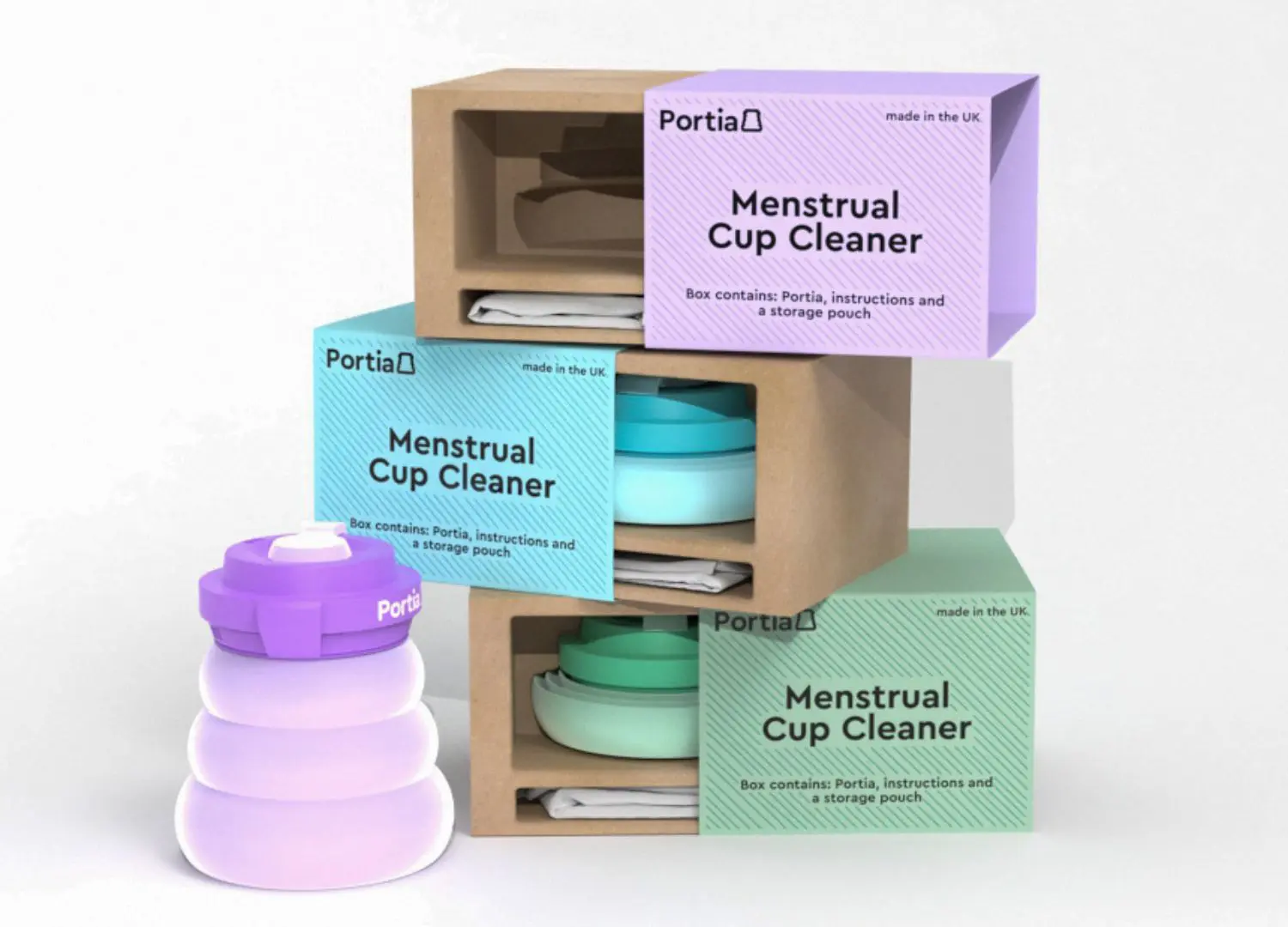 Portia-A Portable Mentrual Cup Cleaner. BA (Hons) Product Design. Bournemouth University - New Designers 2023