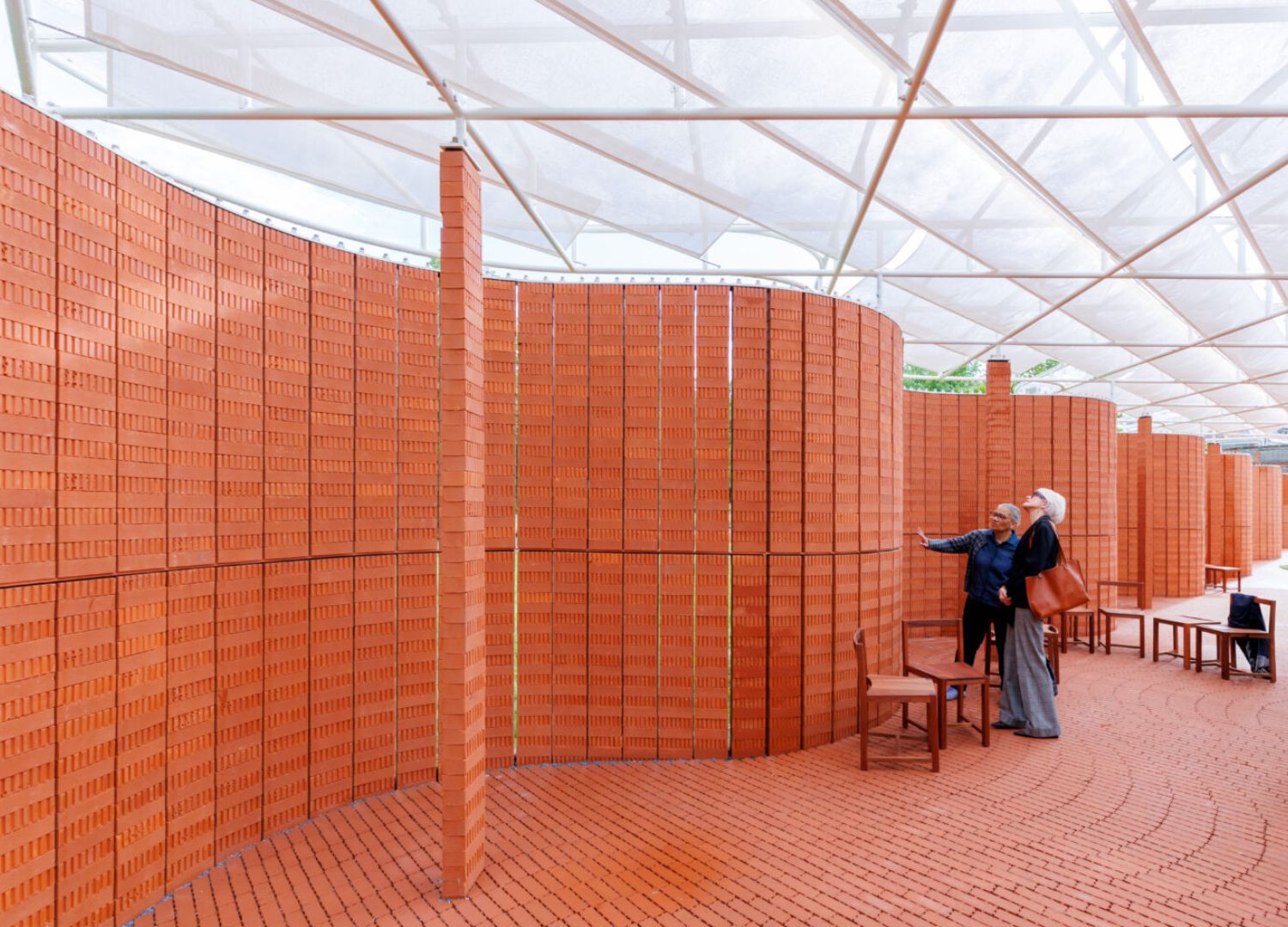 Serpentine Pavilion 2026 internal view, designed by LANZA Atelier © Iwan Baan, Courtesy Serpentine