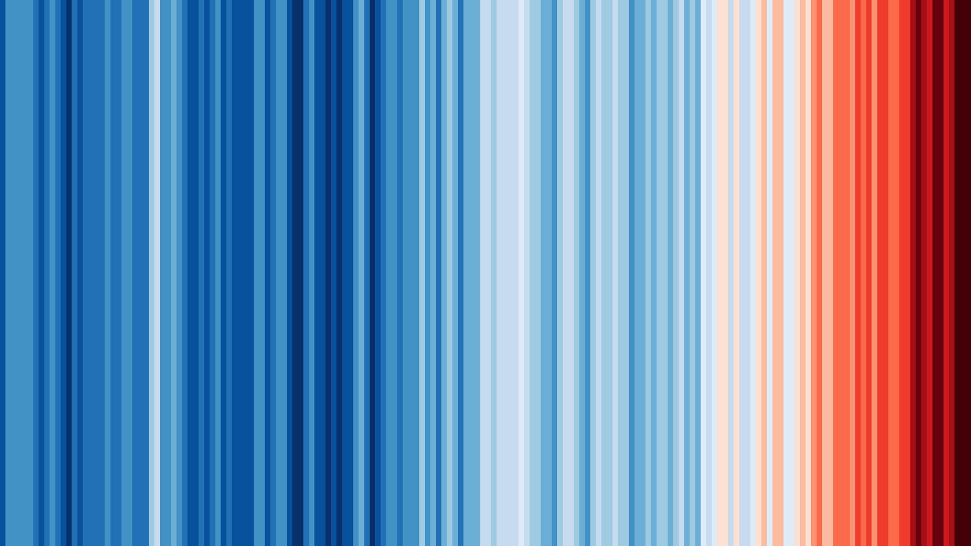 Ed Hawkins, Warming Stripes, 1850-2025. 2018-ongoing. Courtesy of the artist_data design