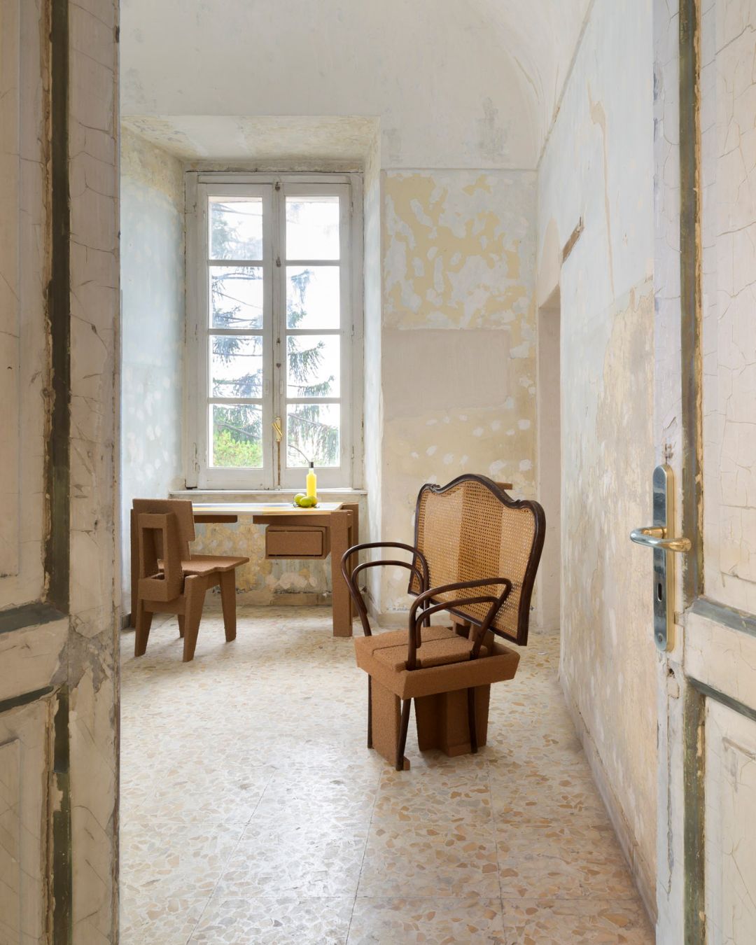 EDIT Napoli, Cork Coated Found Wood by Lucas Muñoz Muñoz + Joan Vellvé (ex-debris) and Corradino Garofalo © Eller Studio