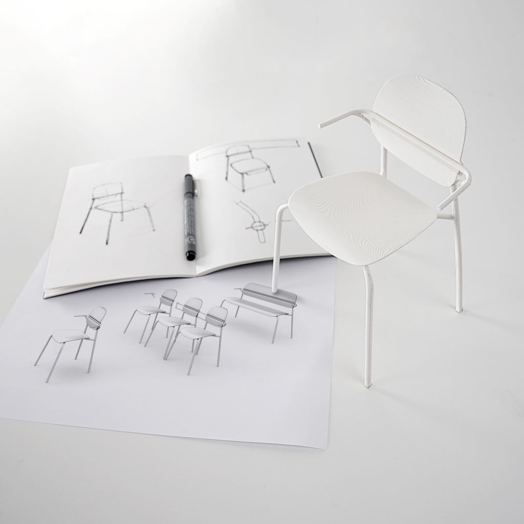 ADDI - Scale model and sketches of chair concept