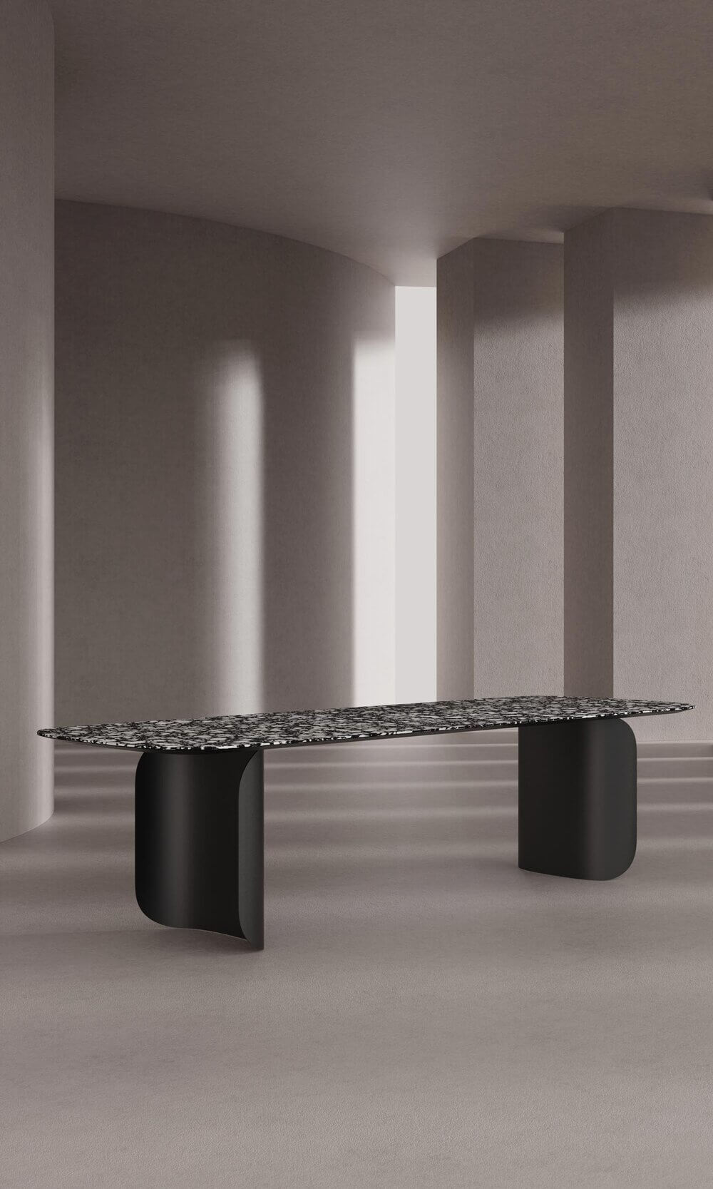 Barry table - Marble top, black legs