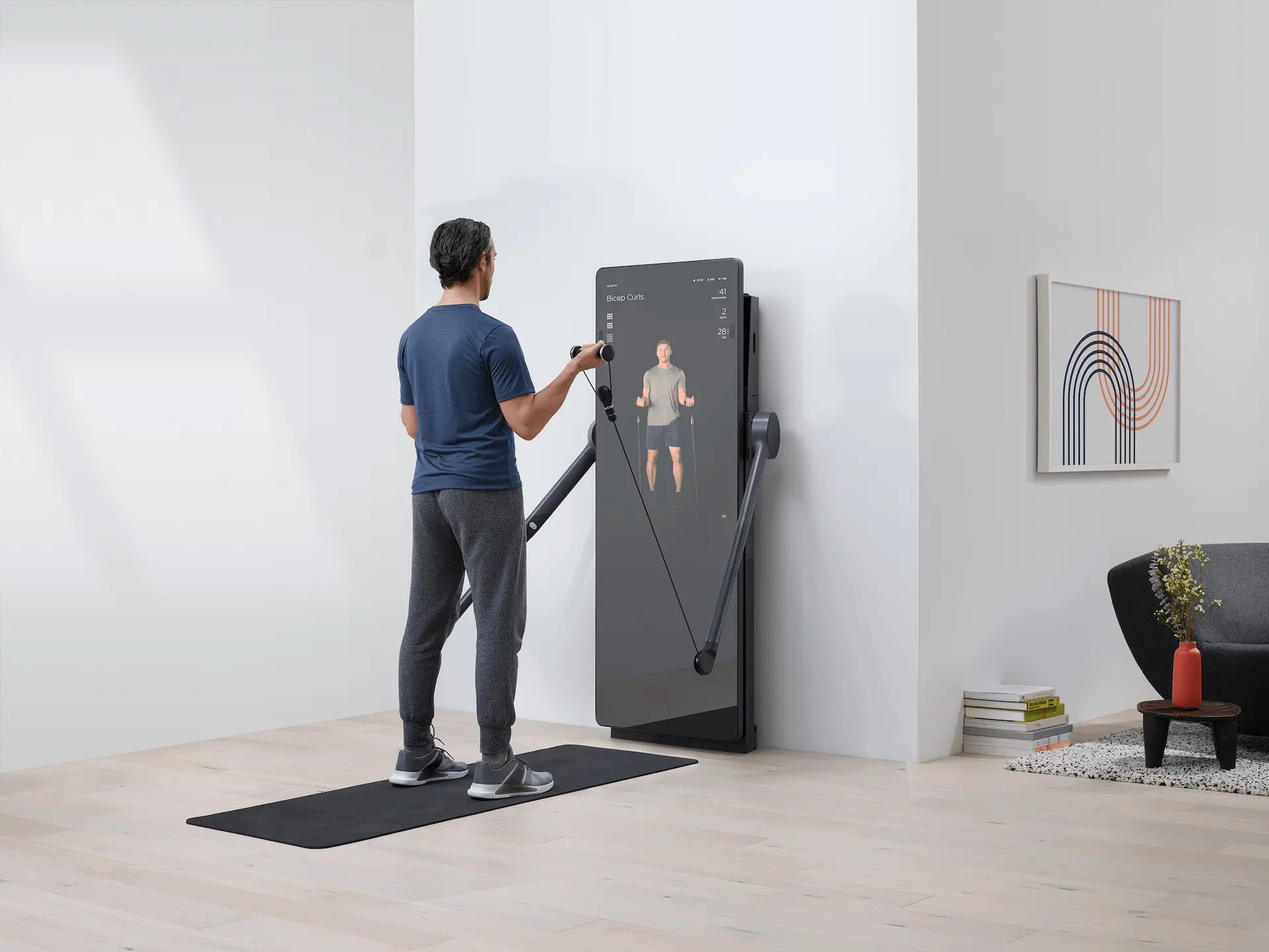 Forme Life a digital personal trainer behind a mirror DesignWanted