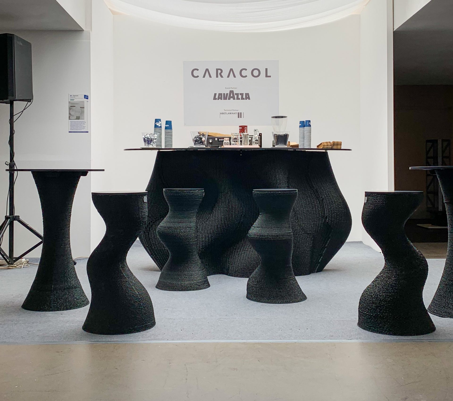 3D printed bar by Caracol Studio Isola design district at Dutch Design Week 2019