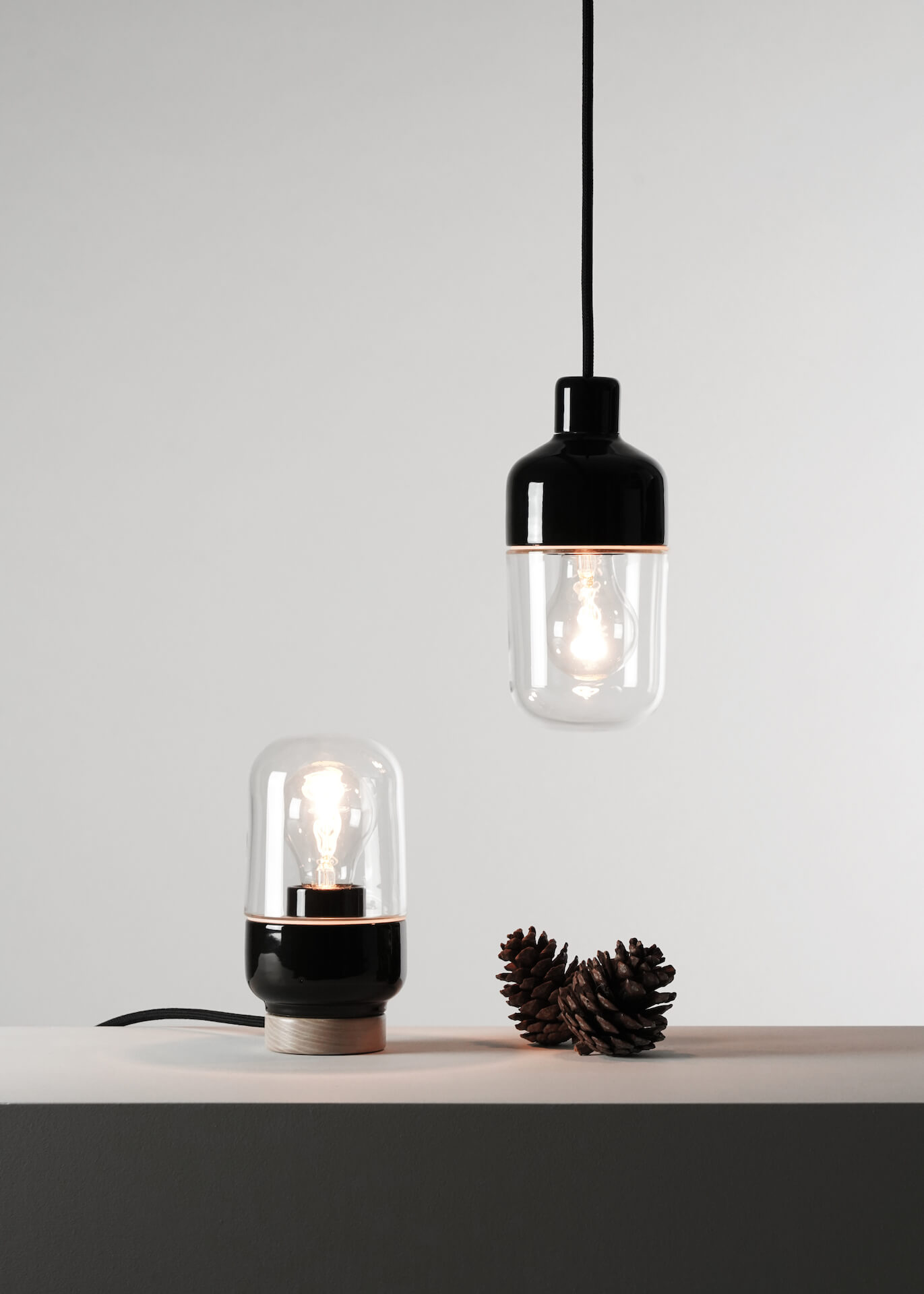 Ohm Pendant - black celling and table lamp