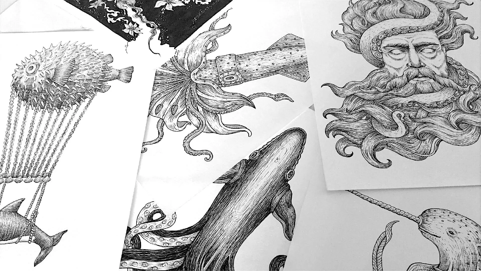 Aquatic Creatures - sketches