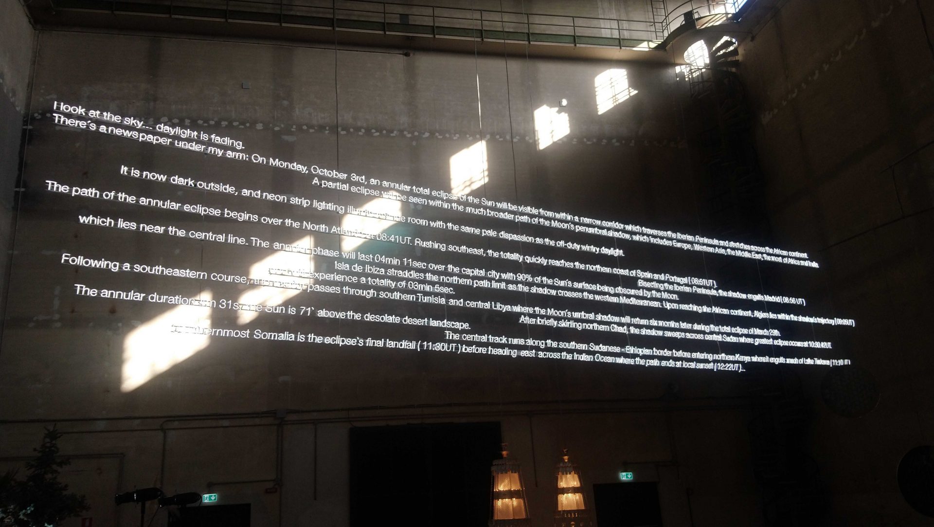 Cerith Wyn Evans placed a giant neon text