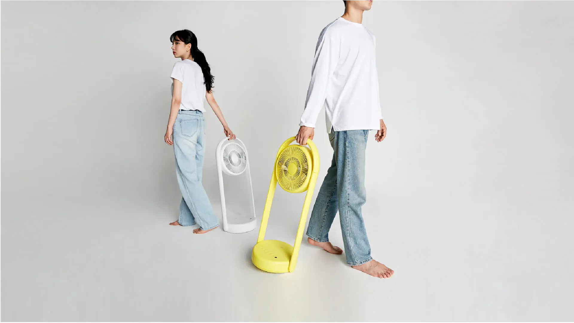 Clair foldable fan - in use