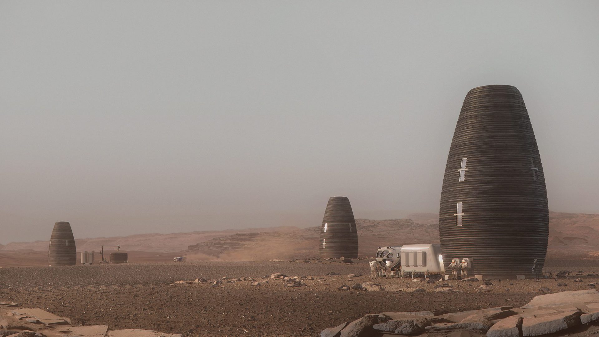 Houses With A Mars Landscape