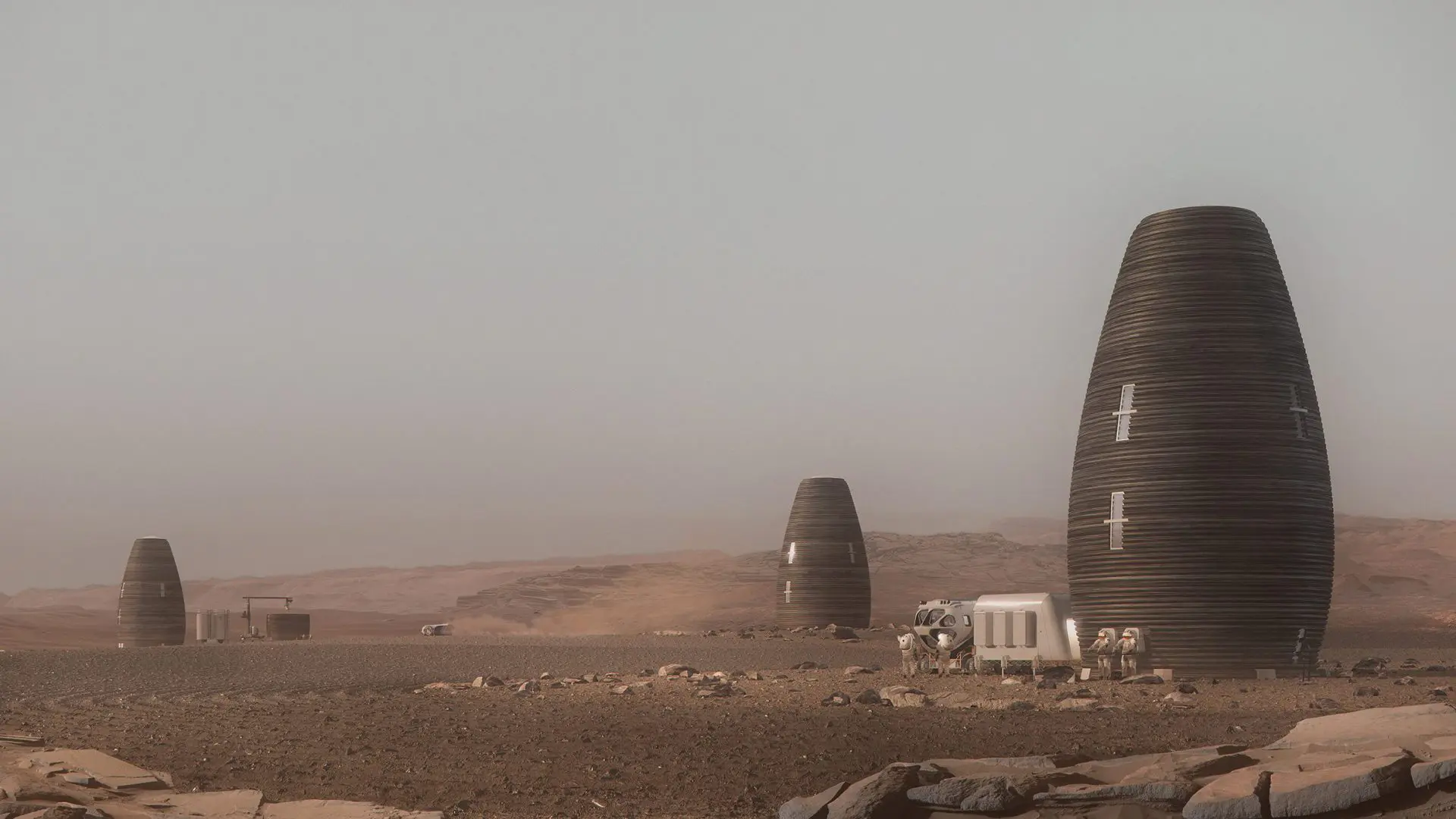 Marsha 3D-printed house on Mars by AI SpaceFactory