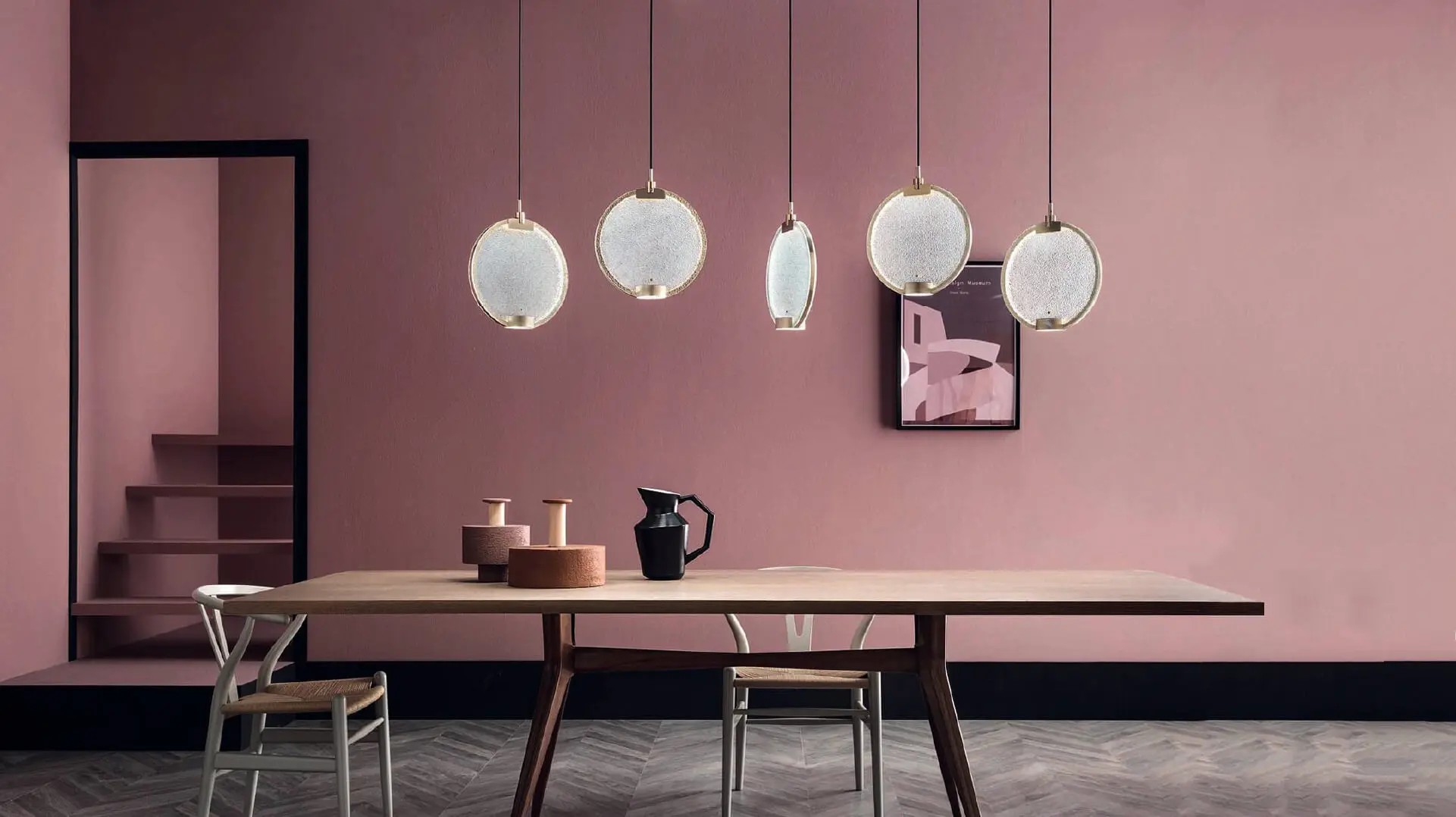 Horo by Pierre Gonalons for Masiero - hanging lights in dining room
