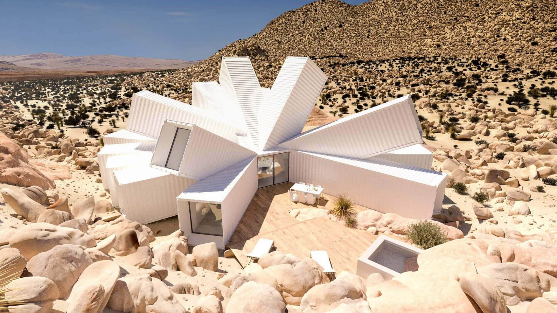 Joshua tree residence by Whitaker Studio, made with shipping containers