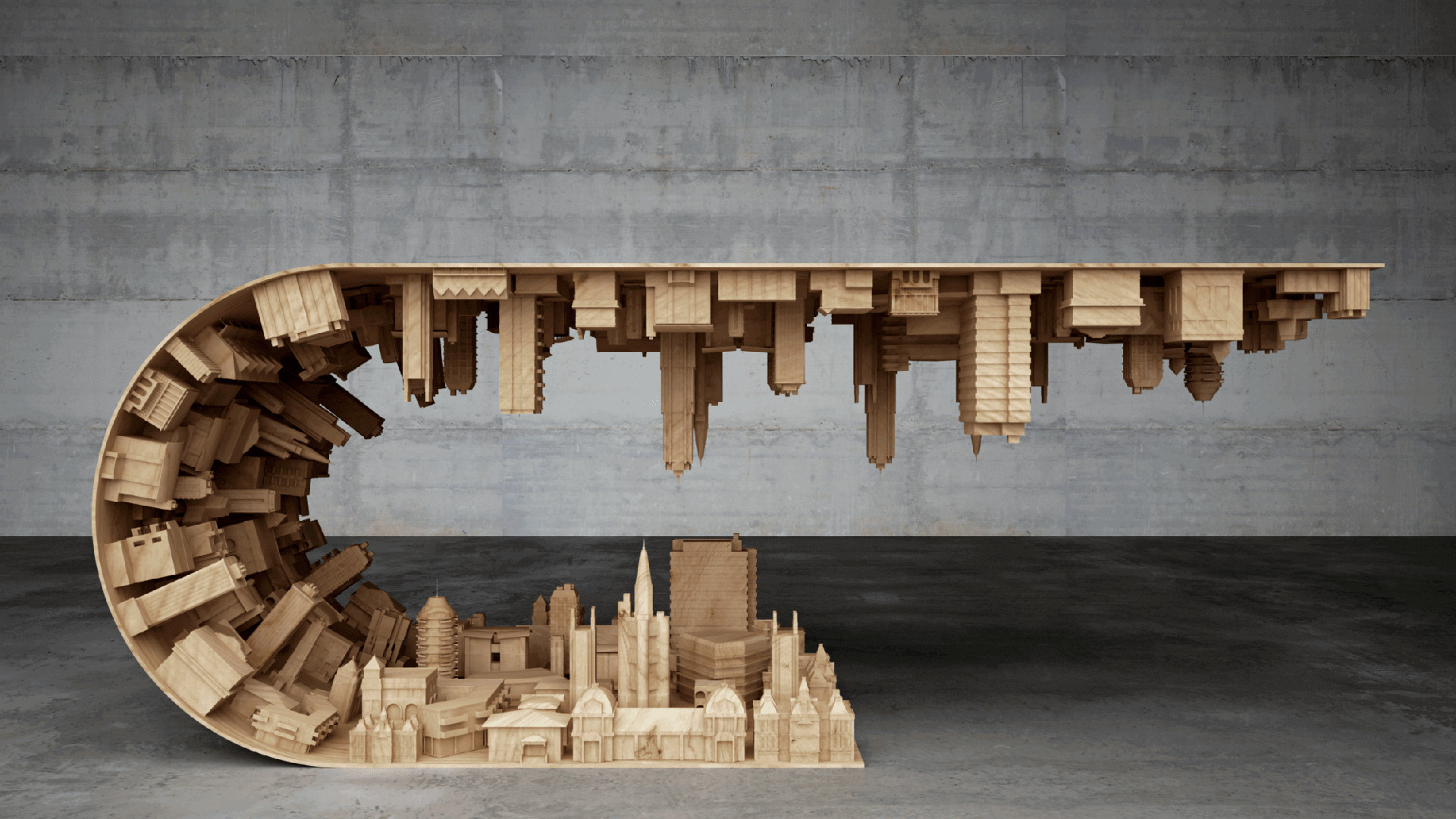 wave city table by stelios mousarris