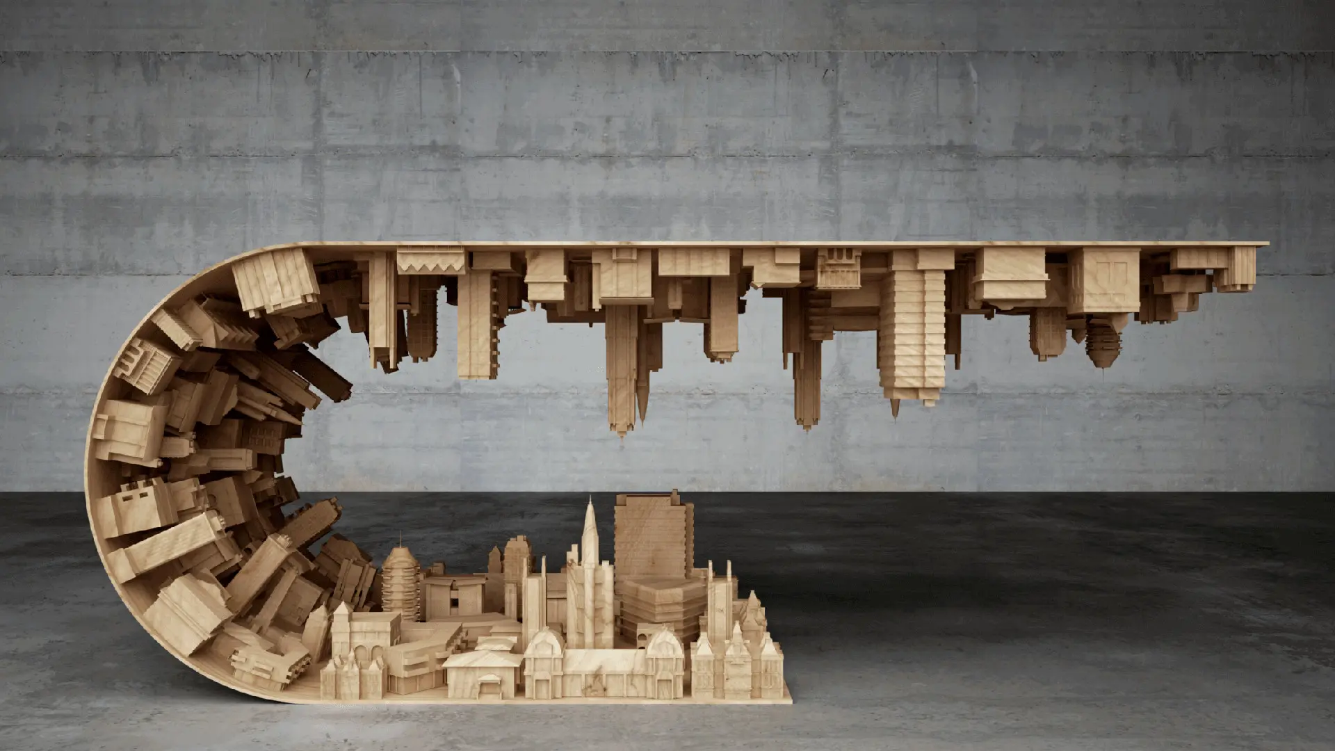 wave city table by stelios mousarris