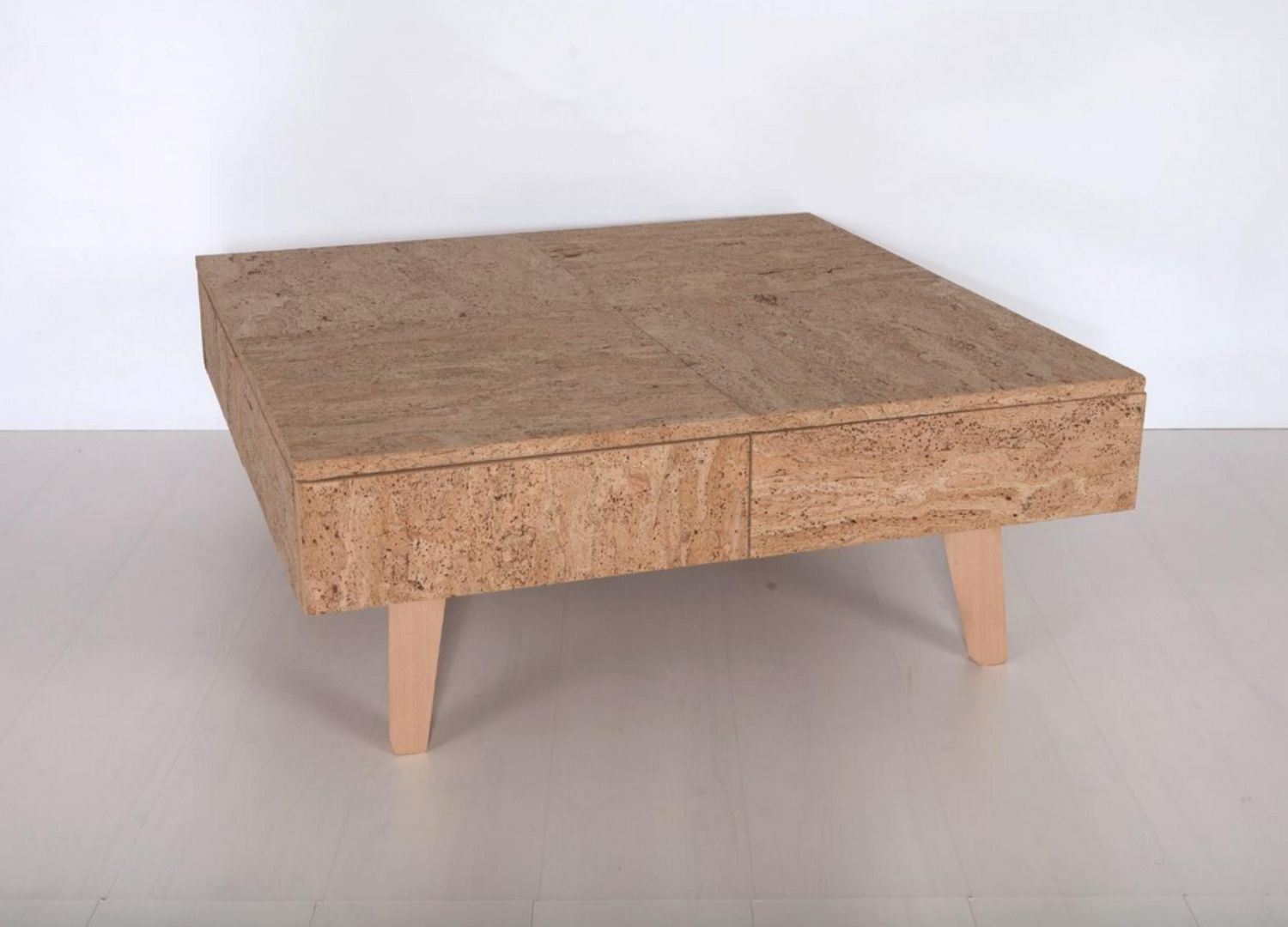 Cork coffee table _ 4 minimalistic cork furniture to soften your space