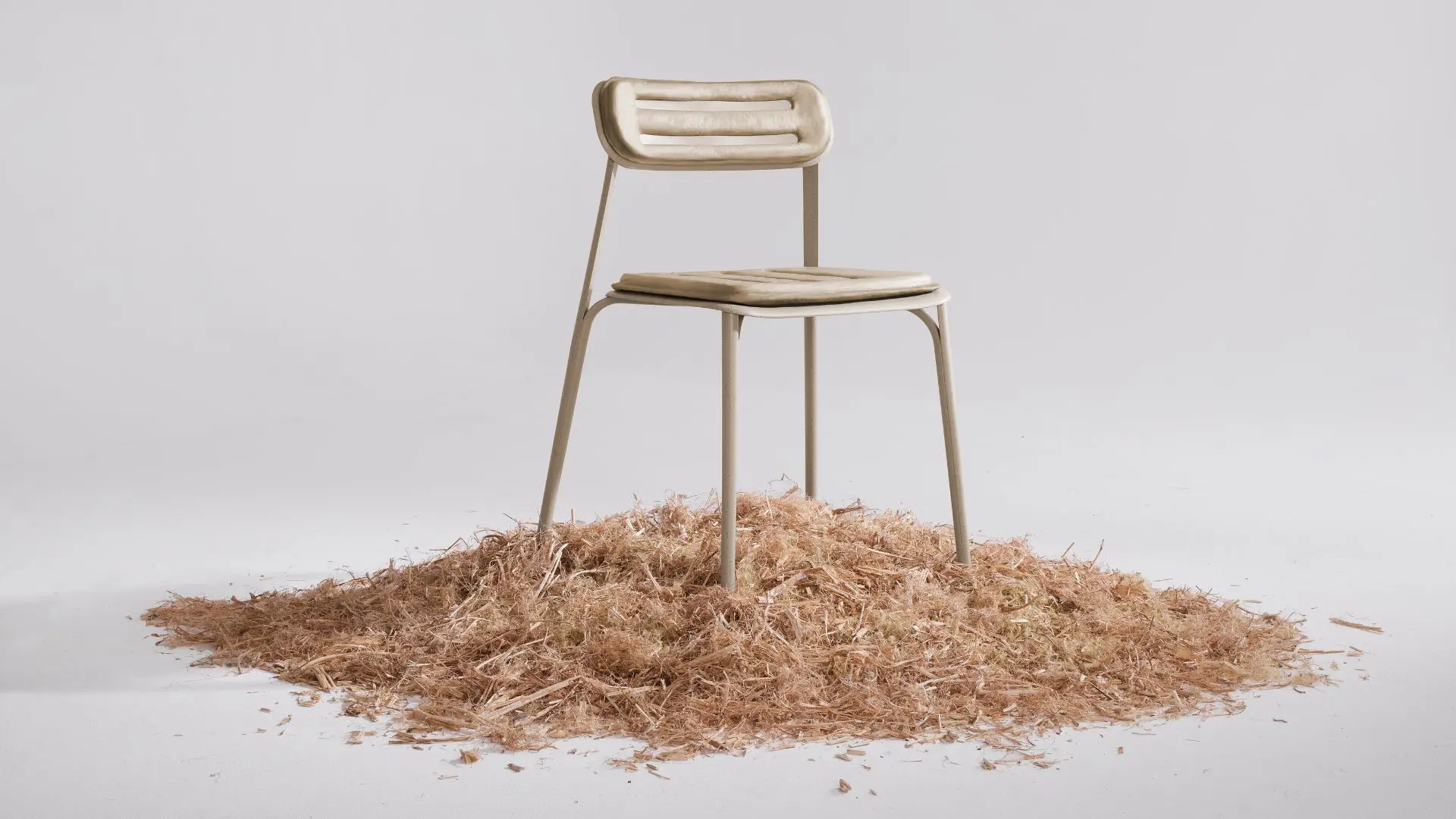 PEEL Chair by PROWL Studio + M4 Factory _ hemp based _ biodegradable _ compostable _ Expect Death @ Milan Design Week - Alcova _ © Noah Webb